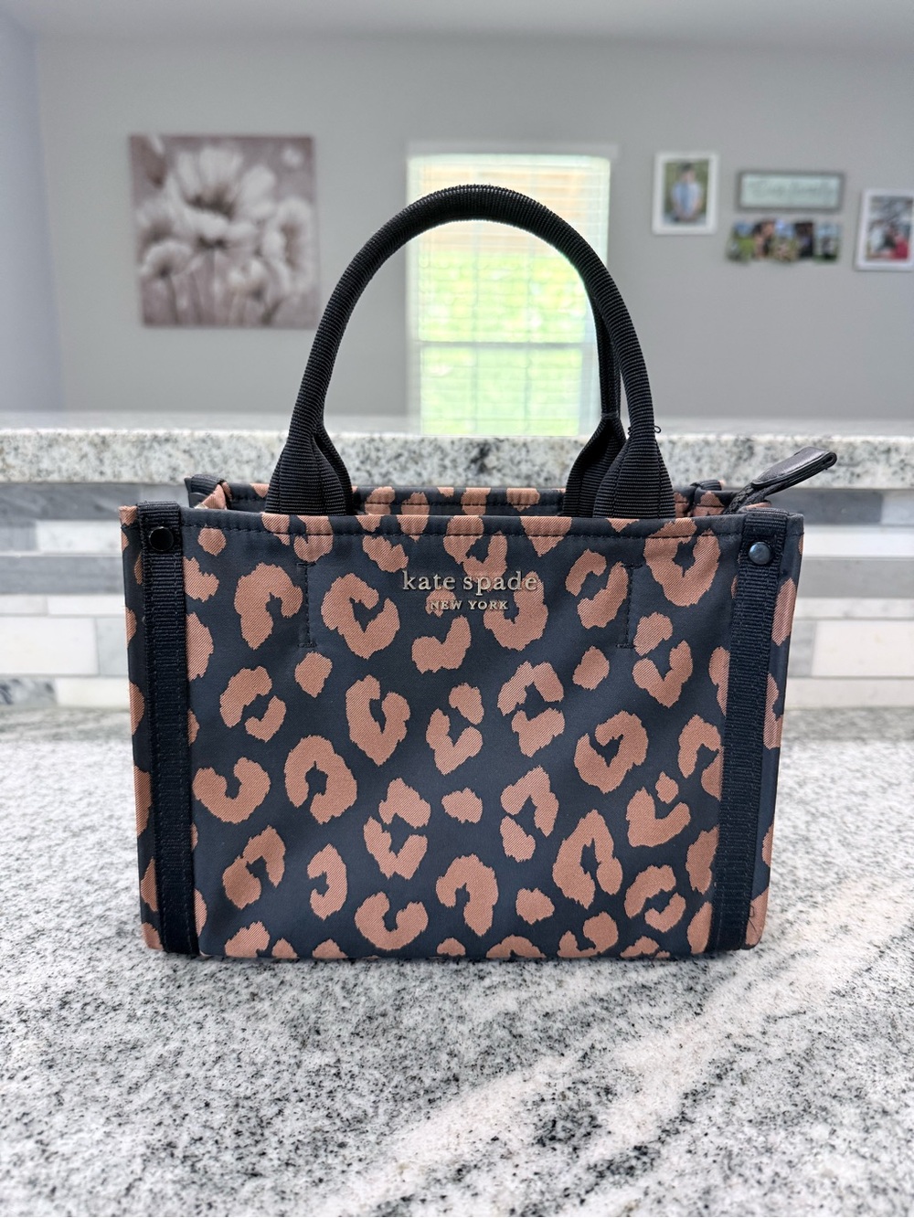 kate spade Mini Tote in Black & Brown Leopard Print